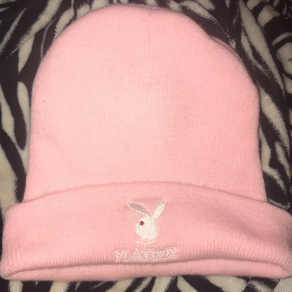 Pink playboy hat in good condition